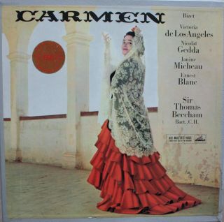 Bizet Carmen Los Angeles Gedda Beecham Hmv Asd 331 - 333 White & Gold 3 Lp Box Set
