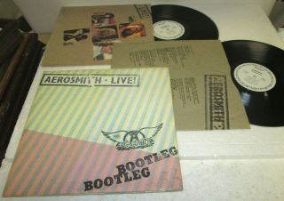 Aerosmith Live Bootlet 2 Lp Set Nm Near Us Columbia White Label Promo Vinyl