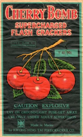 Cherry Bomb Brand Firecracker Brick Label,  Class 4,  40/50 