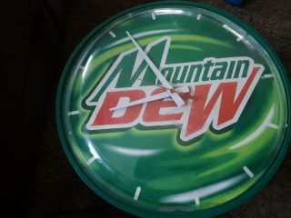 Vintage Mountain Dew Soda Cola Wall Clock Large 14 Inch