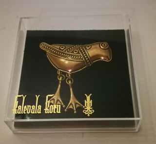 Kalevala Koru Finland Bird From Hattula Big Brooch Bronze