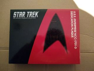 Star Trek Enterprise Ncc - 1701 - D Eaglemoss Dedication Plaque - 100