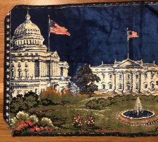 Vintage 60 ' s John F Kennedy White House Rug Tapestry Wall Art President JFK 3
