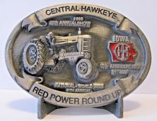 Ih Farmall 400 Tractor Pewter Belt Buckle 1995 Red Power Roundup Central Hawkeye