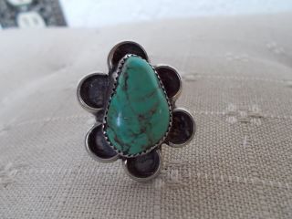 Handmade,  Sterling Silver,  Turquoise Nugget Ring,  Size 9