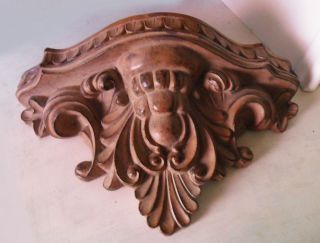 Vintage Mold Wall Shelf Wood Look Classical Acanthus Scallop Shell Style,  Heavy