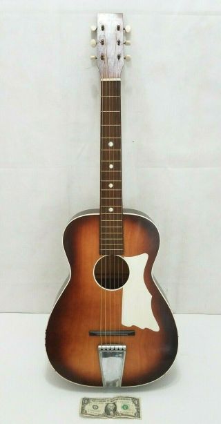 Silvertone Vintage Parlor Acoustic Guitar - Model F66 - 1960 