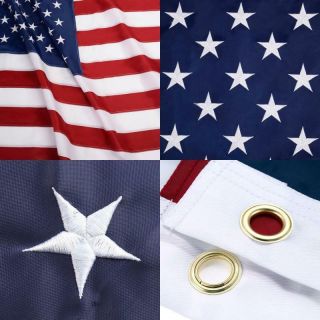 4x6 Nylon Waterproof Embroidered Stars Sewn Stripes Heavy Duty Us American Flag