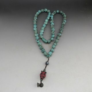China,  Jade,  Collectibles,  Tibetan,  Turquoise,  Human Skull,  Necklaces And Pendants F9
