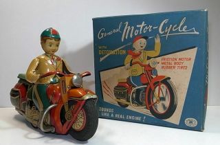 Vintage General Motorcycle & Box Mt (masudaya) Japan