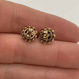 9ct Gold Amethyst Stud Earrings 9K 375. 3