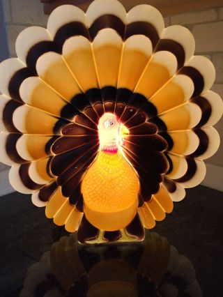 Don Featherstone Thanksgiving Turkey Blow Mold About 19” Tall Union Products