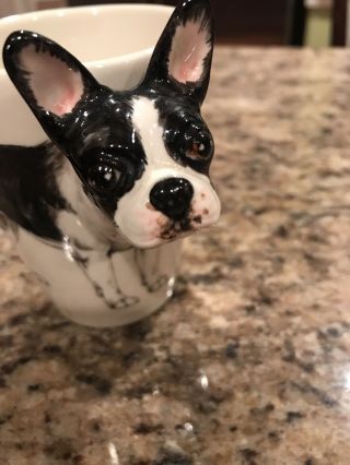 Blue Witch 3D Boston Terrier Dog Pet Ceramic Detailed Hand Crafted Coffee Mug. 3