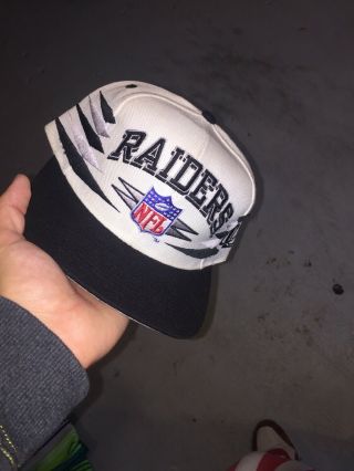 Vtg Nfl La Oakland Raiders Diamond Snapback Hat Logo Athletic Pre Owned