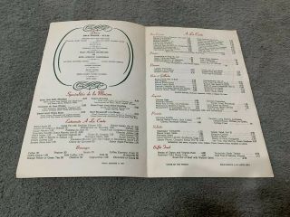 Vintage The Beverly Hills Hotel Menu Year ' s Eve 1965 3