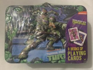 Teenage Mutant Ninja Turtles Playing Cards Mini Lunch Box Tin 2 Decks