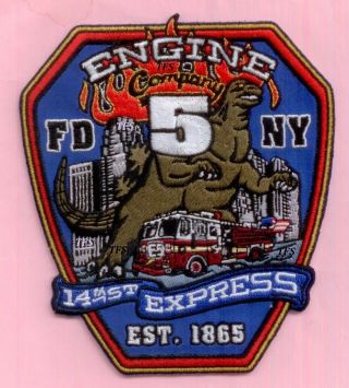 York City Fire Dept Engine 5 Patch - Godzilla
