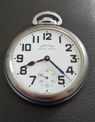 Vintage Hamilton Traffic Special 17j Grade 670 Pocket Watch Running Minty Dial