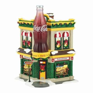 Dept 56 Snow Village Coca - Cola Corner Fountain