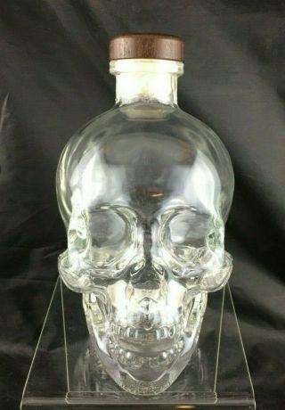 Crystal Head Vodka Bottle Glass Skull W/ Cork And Box Empty 750ml