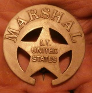 United States Marshal I.  T.  Old West Badge Obselete 24 Made In Usa