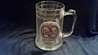 Official University Of Nebraska Cornhuskers Collectible Glass Pewter Beer Stein