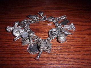 Vintage Elco Sterling Silver Charm Bracelet