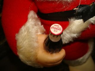 1950 ' s Rushton Plush Santa Holding A Coca Cola Bottle 16 