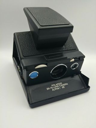 Vintage Polaroid Sx - 70 Land Camera Alpha1 Se Blue - Button With Case Instant Camer