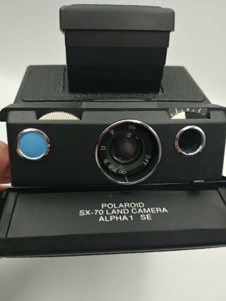 Vintage POLAROID SX - 70 Land Camera Alpha1 SE Blue - Button With Case Instant Camer 2