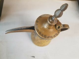 Antique Bedouin Arabic signed Islamic Brass Cppr & Tin - Dallah Coffee Pot 3