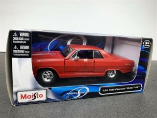 1965 Chevy Malibu Ss Red 1/24 Die Cast Model By Maisto