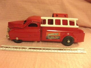 Vintage Buddy L Fire Department Emergency Fire Truck With 2 Ladders