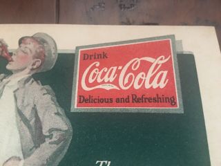 Vintage 1930’s Coca - Cola Ink Blotter African American Waiterbicycle Rider Excel 2