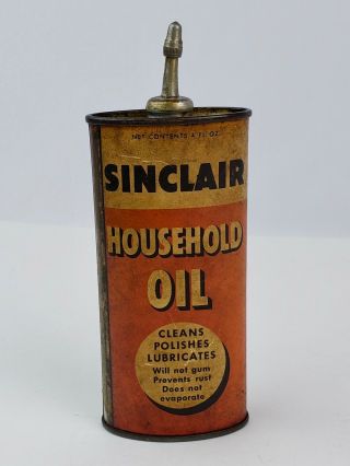 Vintage Sinclair Household Oil Handy Oiler 4 Oz.  Lead Top Uncleaned