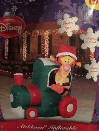 Disney Gemmy Tigger In Train Christmas Airblown Inflatable