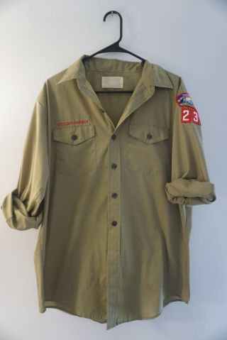 Vintage Boy Scouts Of America Long Sleeve Shirt With Patches