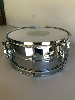 Ludwig Rocker Snare Drum,  6.  5 X 14,  Black & White Logo,  Vintage