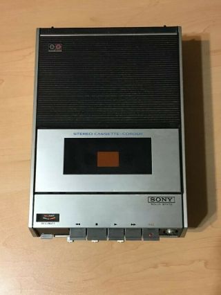 Vintage Sony Stereo Cassette - Corder TC - 124 with Microphone and Carrying Case 3