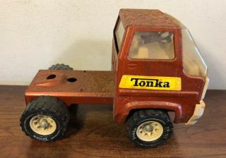 Vintage Tonka Xr - 101 Semi Truck Cab Only Metallic Brown Pressed Steel Toy