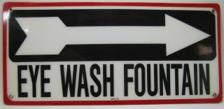 Eye Wash Fountain Sign Industrial Plant Science Lab Gas Station Repair Shop