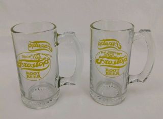 Set Of 2 Heavy Glass Frostop Drive - In Root Beer Mugs Since 1926 Vintage Glasses