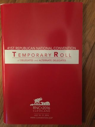 Donald Trump 2016 Rnc Republican National Convention Temporary Roll