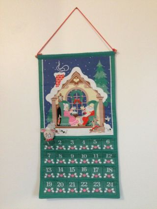 Vintage 1987 Avon Countdown To Christmas Advent Calendar With Mouse - 1987