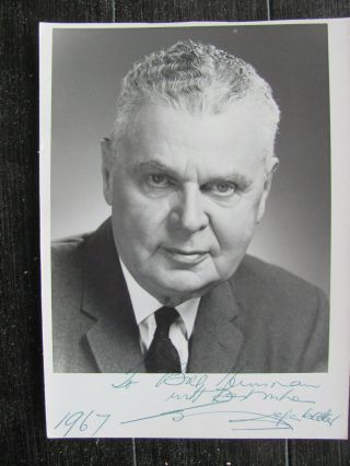 Canadian Prime Minister John Diefenbaker Personal Signed Autograph Dated 1967