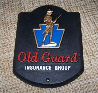 Old Guard Insurance Group Painteded Cast Iron Plaque