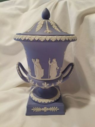 Vintage Wedgewood Jasperware Blue Urn