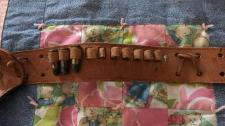 VINTAGE FANNER 50 TOY DOUBLE HOLSTER W/3 BULLETS SOME DAMAGE 3