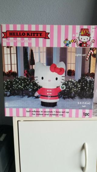 Gemmy 5ft Hello Kitty Lighted Airblown Inflatable Christmas Holiday Balloon