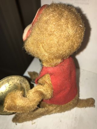 VINTAGE Rare TIN LITHO WIND UP TOY monkey playing cymbals 3